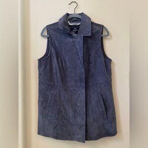 Dennis by Dennis Basso Gray Leather Vest Women’s Medium NWT Removed